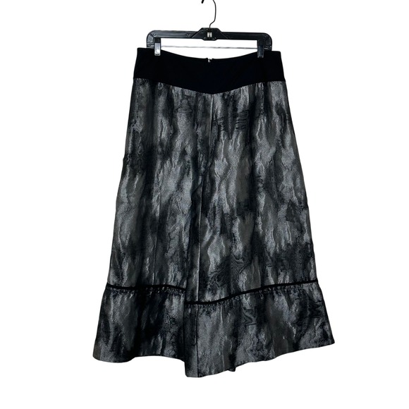 NY 77 Design Pants - NY 77 Design Wide Leg Sheer Pants Size 12 Black Gray Art to Wear Fun Funky Artsy